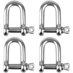 Manille d'�trave 4 pi�ces m8 acier inoxydable forme d manille � cha�ne boucle de levage manille � cha�ne ...