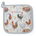 Manique de cuisine poules et coqs