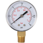 Manom�tre hydraulique � cadran pour filtre de piscine, 50 mm, 0 - 15 psi (0 - 1 bar), filetage npt 1 ...
