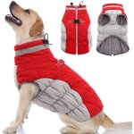 Manteau hiver chien gilet polaire avec harnais int�gr� combinaison neige froide doudoune coupe vent rouge ...