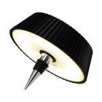 Lampe design, eclairage bouche bouteille rechargeable relax noir en metal mantra