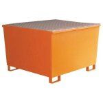 Manutan - jamais utilise] bac palette de rtention 1050l en acier avec caillebotis - a016841