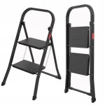 Marchepied pliable 2 marches noir - charge 150 kg - escabeau compact pour la maison Marchepied pliable 2 marches noir - charge 150 kg - escabeau compact pour la maison