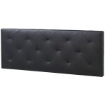 Marckonfort ? t�te de lit capitonn�e 160x60 cm ? cuir synth�tique noir ? structure en bois de pin avec ...