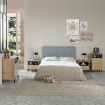 Tête de lit tapissée creta 160x60cm couleur gris Tête de lit tapissée creta 160x60cm couleur gris
