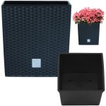 Markenartikel - bac � fleurs 35 - 64 l aspect polyrotin pot de fleurs avec poign�e jardini�re int�rieur ...