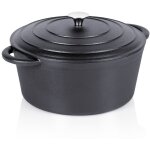 Marmite en fonte avec couvercle, chaudron, r�tissoire, r�tissoire ronde, 28 cm, 5, 9 l