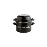 Marmite a moules email noir 18cm - baumalu Marmite a moules email noir 18cm - baumalu
