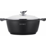 Marmite avec rev�tement antiadh�sif effet marbre - d 30 cm - noir - livraison gratuite