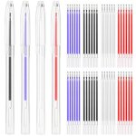 Marqueurs effa�ables � chaud - 4 couleurs avec 48 recharges, interchangeables pour quilting, couture ...