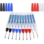 Marqueurs trou profond, 10pcs marqueur charpentier, stylo marqueur ind�l�bile � pointe longue de 30 mm, ...