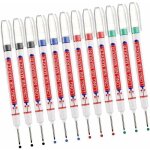 Marqueurs trou profond, 12pcs marqueur charpentier, stylo marqueur indlbile  pointe longue de 20 mm, ...