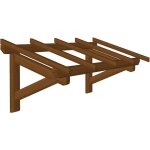 Marquise en bois pour portes et fentres - durable - traite marron - 1. 90 x 0. 9 m