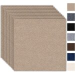 Marron clair lot de 10 dalles de moquette autocollantes 30 x 30 cm 0, 9 m� moquette avec couverture arri�re ...