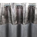Thedecofactory - martial - rideau en faux cuir effet m�tallis� et su�dine gris 140x250