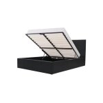 Les tendances - lit adulte 140 x 190 cm + coffre de rangement - simili noir - sommier inclus - martin ...