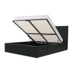 Les tendances - martin lit adulte 160 x 200 cm + coffre de rangement - simili noir - sommier inclus Les tendances - martin lit adulte 160 x 200 cm + coffre de rangement - simili noir - sommier inclus