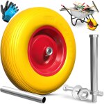 Roue de brouette en caoutchouc plein 200 kg increvable 4. 80 / 4. 00 - 8  390mm incl. essieu roue de ...