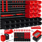 Tag�re murale + bacs gerbables + porte - outils, 45 pcs. bo�te, extensible, �tag�re enfichable, set box, ...
