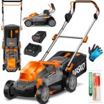 Masko - tondeuse  batterie eco - x10 avec batteries batterie li - ion 4 ah et double chargeur coupe ...