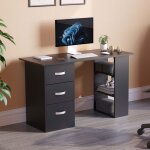 Mason bureau informatique avec 3 tiroirs et 3 Étagères meuble de rangement table pc h 72 x l 120 x p ... Mason bureau informatique avec 3 tiroirs et 3 Étagères meuble de rangement table pc h 72 x l 120 x p ...