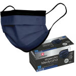 Masque chirurgical bleu marine avec �lastique, type iir, opharm, 50 pi�ces.