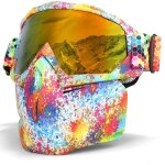 Masques de lunettes moto lunette de ski antibue pour motocross motoneige snowboard casque  visage coupe ...