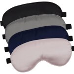 Masque de nuit pour les yeux, lot de 4, en satin doux, avec bande lastique, unisexe