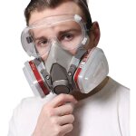 Masques de protection, demi - masque respiratoire r�utilisable 6200 avec lunettes pour peinture, vapeur ...