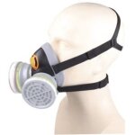 Masque respiratoire, taille: moyen, grand noir / gris demi - masques ( prix pour 1 )