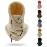 Masque de ski � capuche sherpa, cagoule polaire coupe - vent pour l'hiver