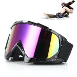 Masque ski homme - masque ski femme - lunettes de motocross, mat�riau tpu, verre miroir color�, rembourrage ...