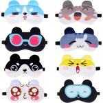 Masque de sommeil, 8 pcs 3d moelleux masque avec sangles r�glables, masque de nuit enfant en peluche ...