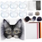 Masque therian avec bande de laine pour cosplay - kit diy de faux cat paint