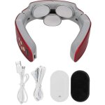 Masseur cervical rechargeable intelligent - 3 t�tes physioth�rapie - rouge - design ergonomique