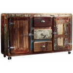 Massivmoebel24 ? buffet 150x40 en bois massif recycl� laqu� multicolore ? design industriel et exotique ...