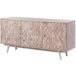 Massivmoebel24 - buffet en bois d'acacia laqu� blanc mosayk 210