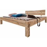 Massivmoebel24 - lit double 160x200 cadre en poutres de ch�ne sauvage blanchi huil� jangali 211