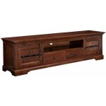 Massivmoebel24 - meuble tv 200x45 acacia laqu nougat oxford 326