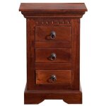 Massivmoebel24 - petite commode 40x38 acacia laqu nougat oxford 502