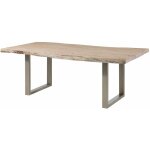 Massivmoebel24 - table � manger 150x100 acacia laqu� natural stone freeform 141