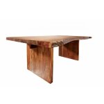 Massivmoebel24 - table � manger 150x100 acacia laqu� noisette freeform 112