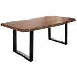 Massivmoebel24 - table � manger 200x100 acacia laqu� bois naturel / anthracite laqu� freeform 5