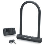 Master lock ? antivol en u noir 20 cm ? acier c�ment� avec rev�tement vinyle ? double verrouillage pour ...