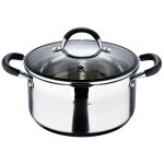 ? masterpro - pot 24x12cm 5l inox avec couvercle foodies bgmp - 1502 - bk masterpro
