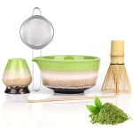 Matcha kit 5 pi�ces matcha set - comprenant un fouet en bambou une cuill�re un tamis un bol � matcha ...