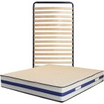 Matelas 120x190 + sommier dmont + pieds + oreiller mmoire + protge matelas offerts - mousse poli ...