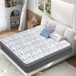 Matelas 160x200 cm, �paisseur 25 cm. matelas ressorts sachets + mousse m�moire, duret� mod�r�e, soutien ...