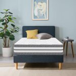 Matelas 90 x 200 cm, �paisseur 26 cm. matelas une place � ressorts ensach�s rempli de gel, tissu respirant ...