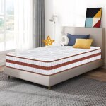 Matelas 90x190 cm, �paisseur 26 cm. matelas hybride de luxe - memory foam & pocket springs, tissu doux ...